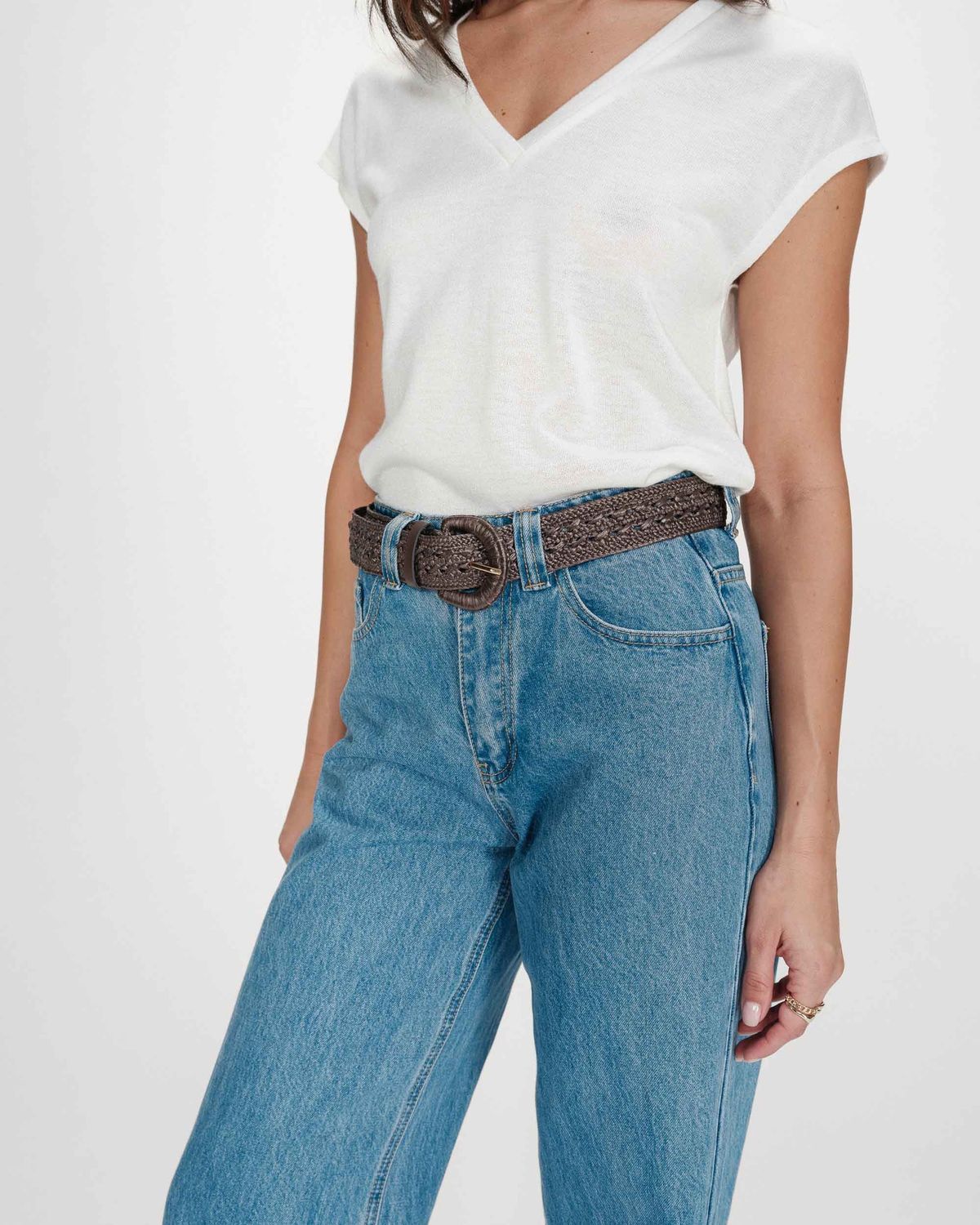 Grace&amp;Mila Ceinture tressée VALLOIS chocolat 11023