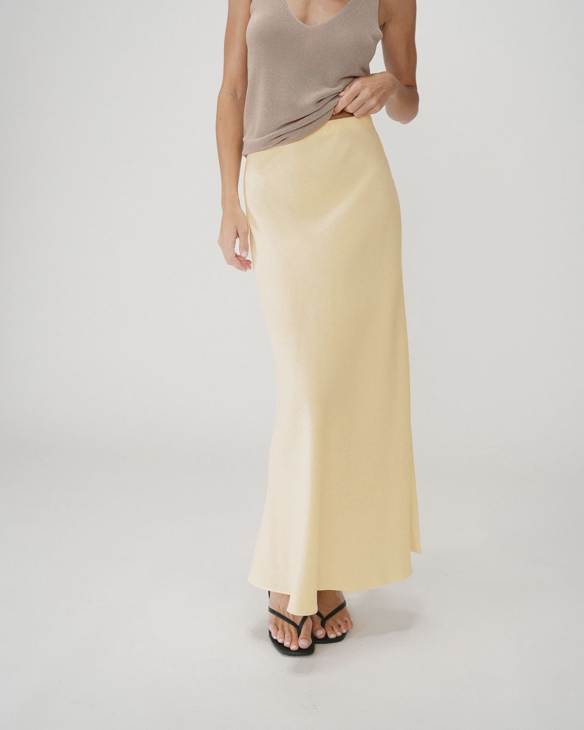 Grace&amp;Mila Jupe longue WINDA taille élastique jaune 23013