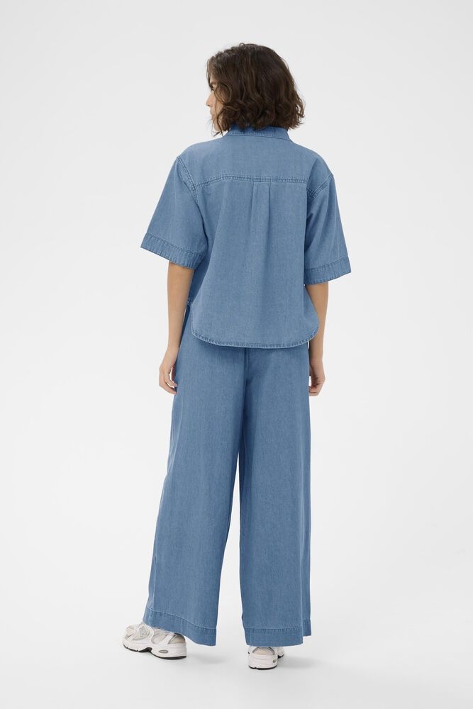 Kaffe Pantalon de jeans jambes larges sur taille élastique avec cordon 10511715