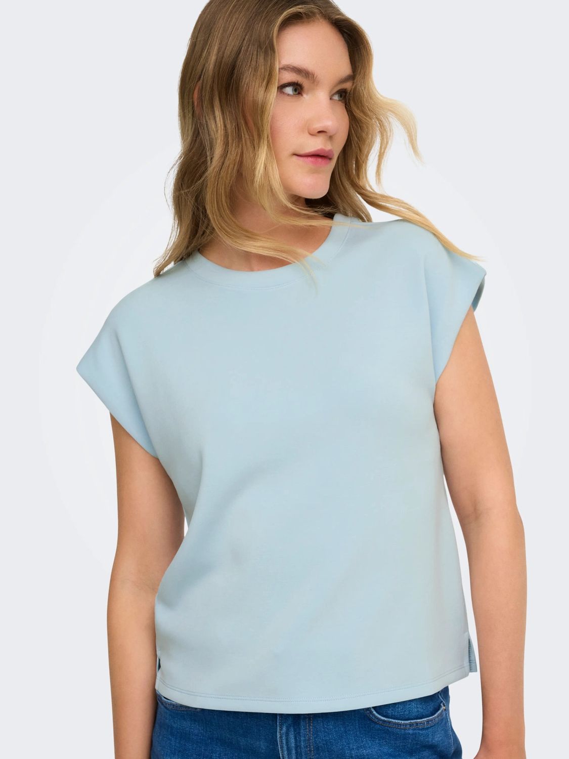 Only T-Shirt sans manches modal bleu 15376065