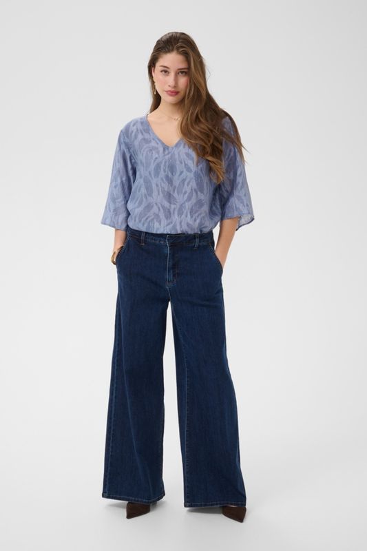 Cream Jeans Visti denim foncé jambes larges 10612286