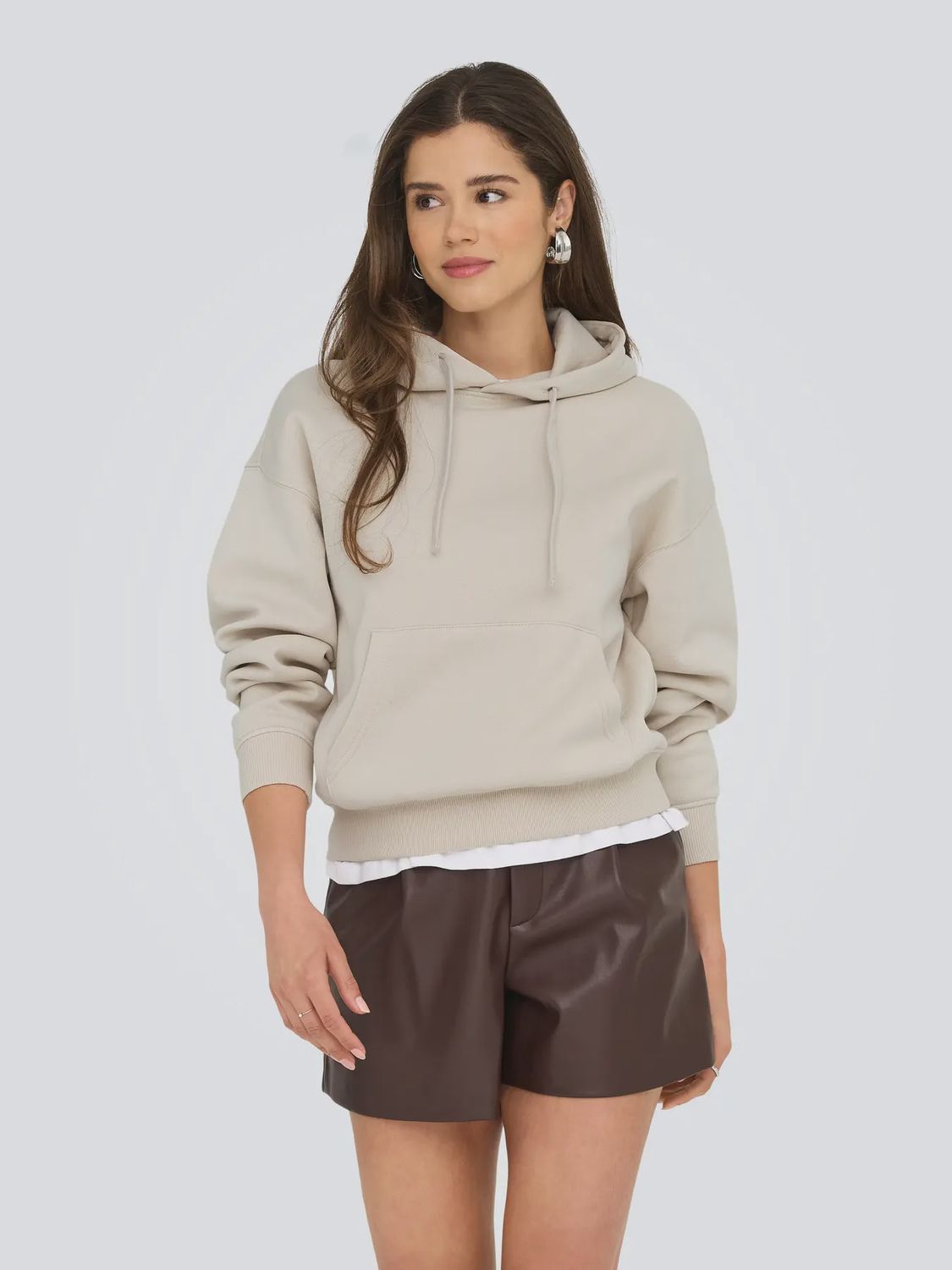 Only Coton ouaté beige avec capuchon 15338730