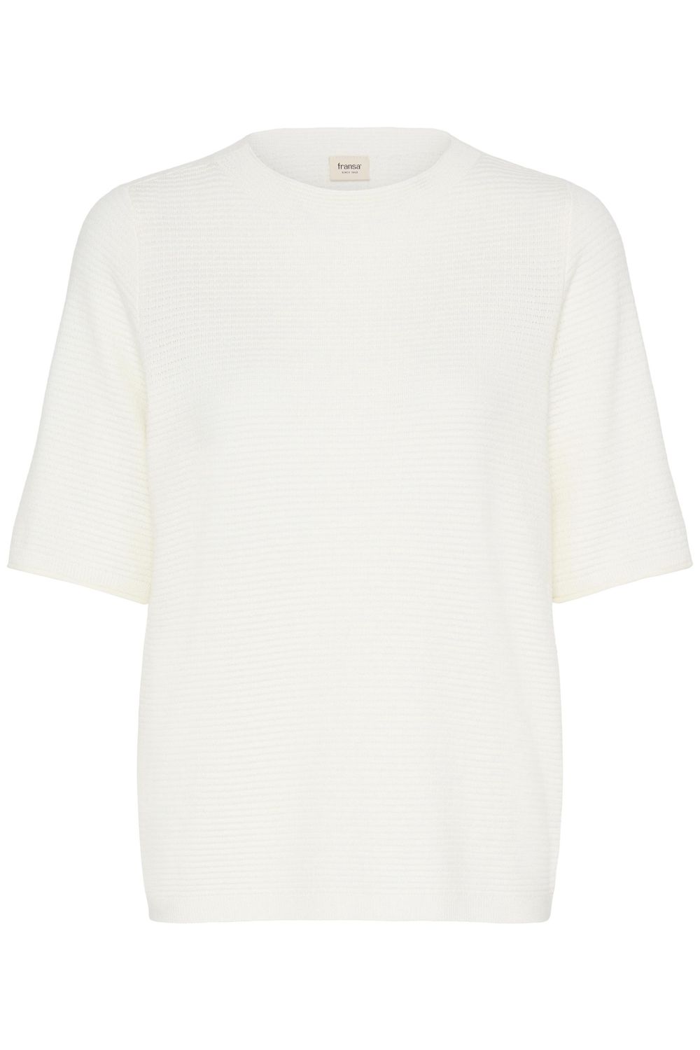 Fransa Chandail en tricot offwhite à manches courtes avec effet côtelé 20618091