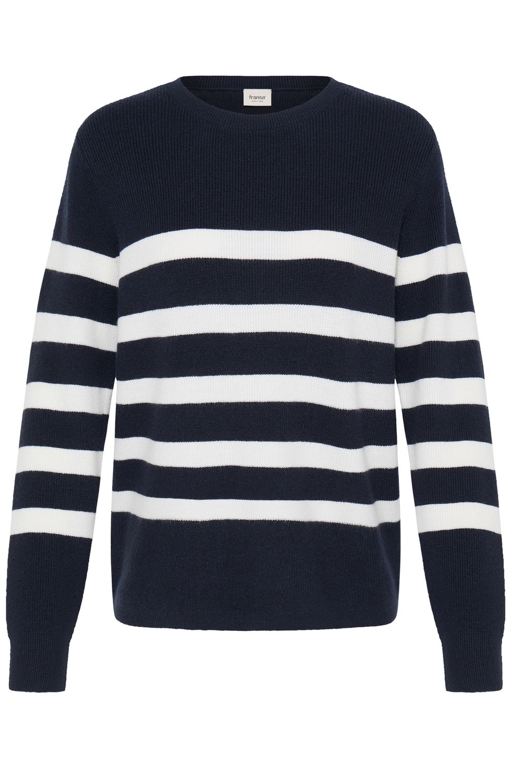Fransa Chandail en tricot offwhite à manches longues avec rayures bleu marine 20618127
