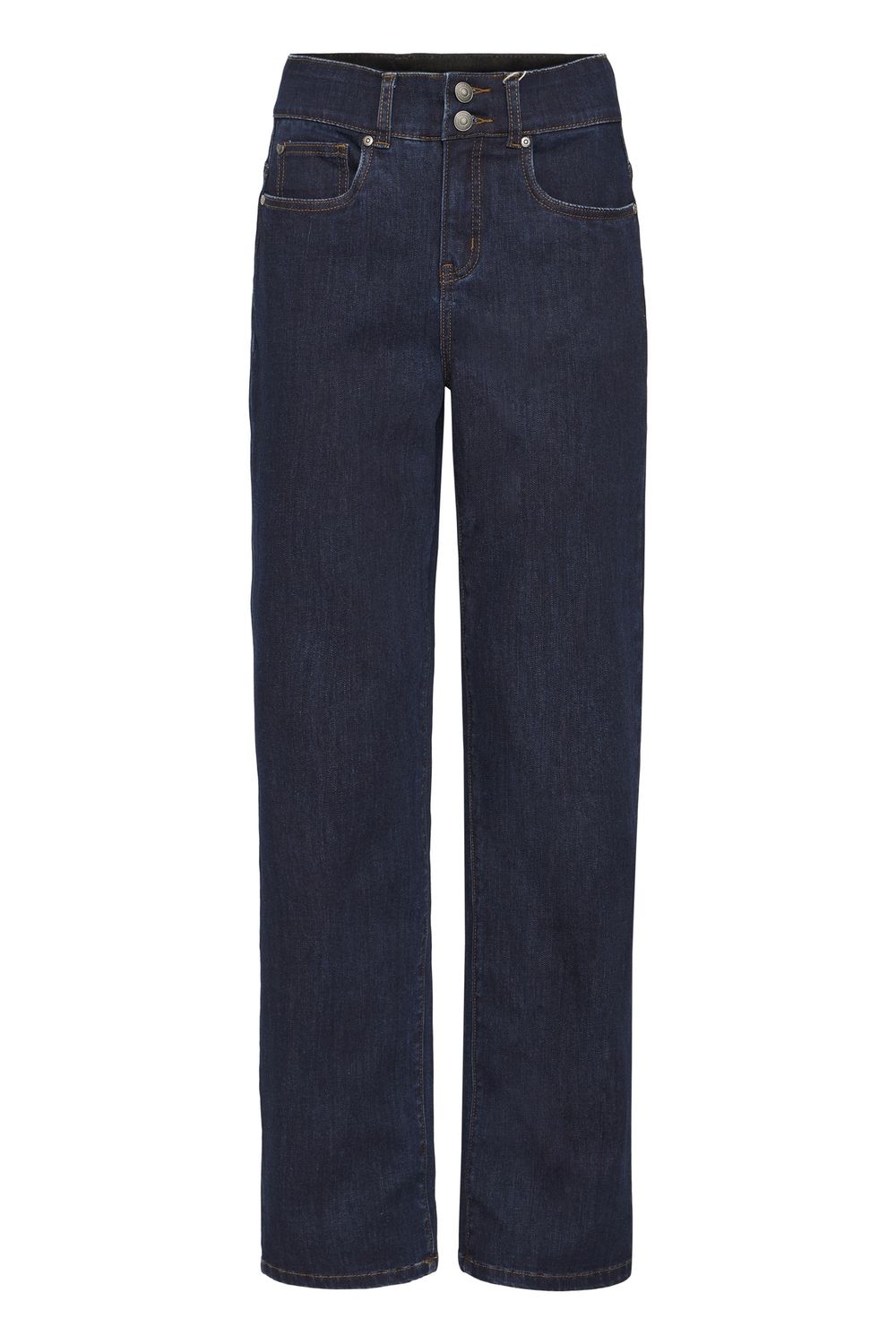 Fransa Jeans bleu indigo foncé à jambes droites avec bande de taille élastique 20618079