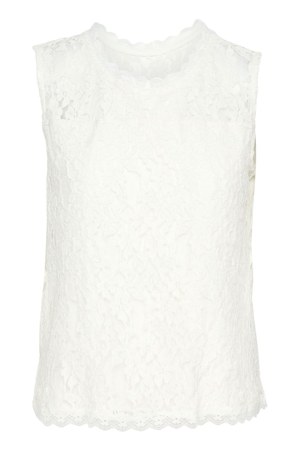 Cream Haut dentelle snow white sans manches 10613240