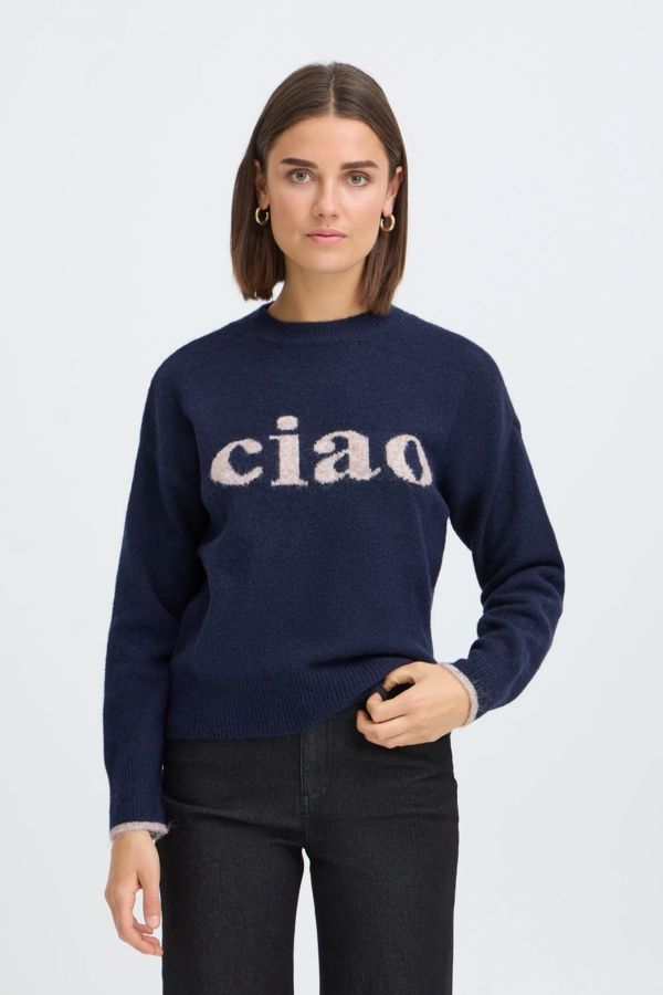 Fransa Pull tricot CIAO marine manches longues 20618303
