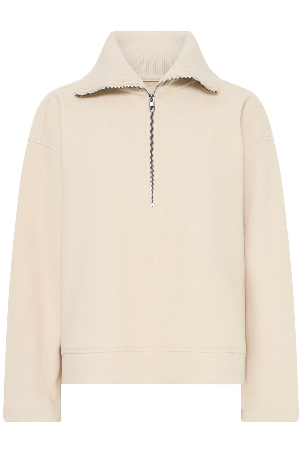 Fransa Veste couleur avoine à petit col avec demi-zip 20618146