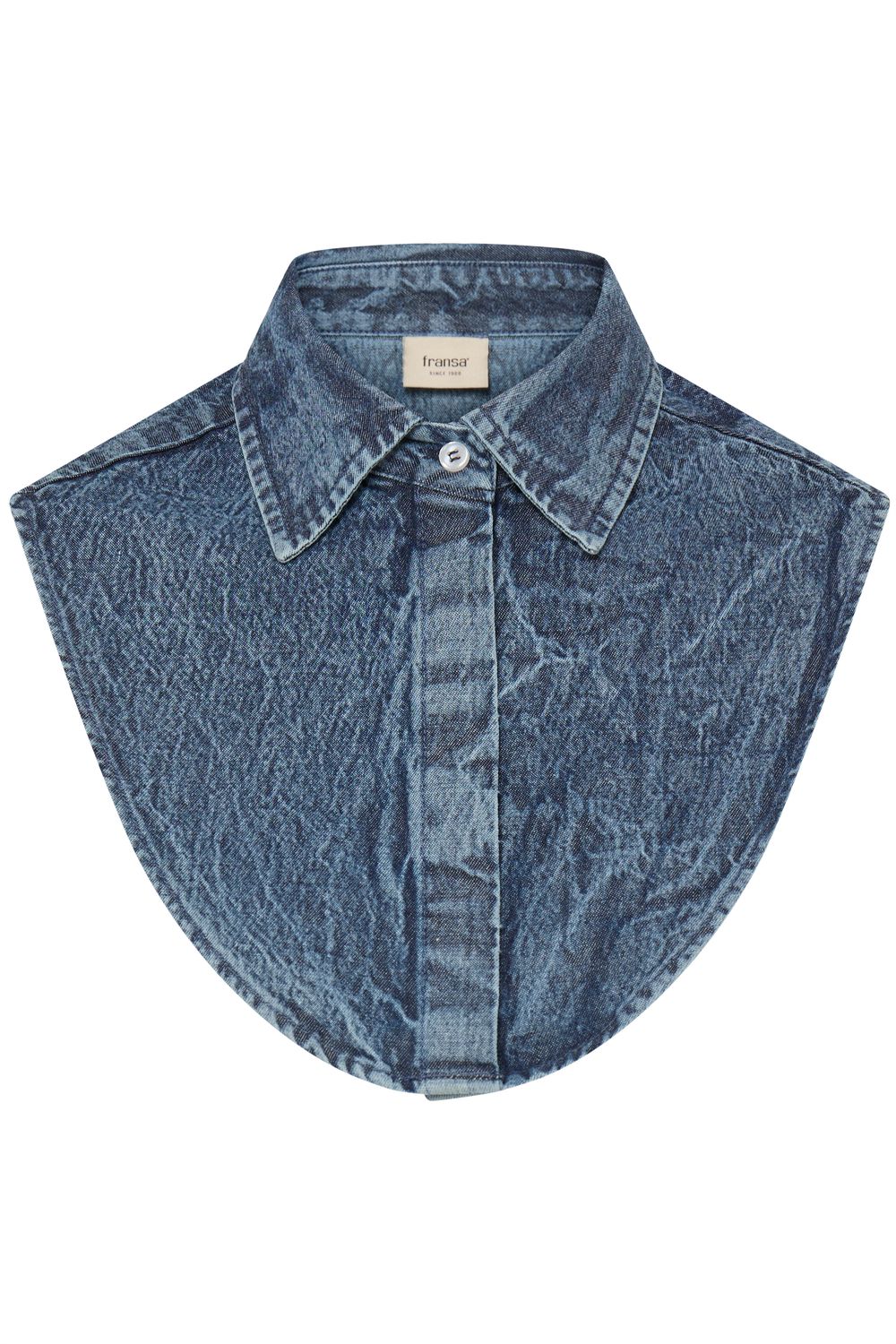 Fransa Col chemisier en jeans bleu moyen 20618168
