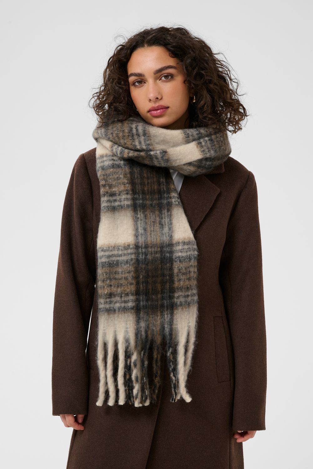 Kaffe Foulard beige, brun et noir 10512006