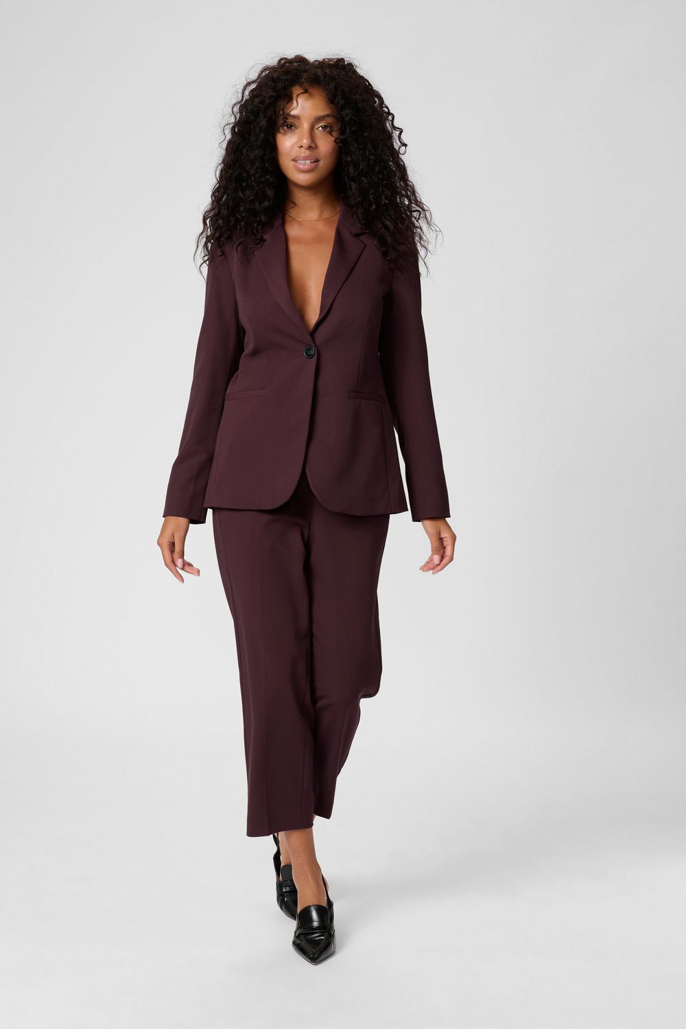 Kaffe Veston couleur fudge semi ajusté avec un bouton 10506684