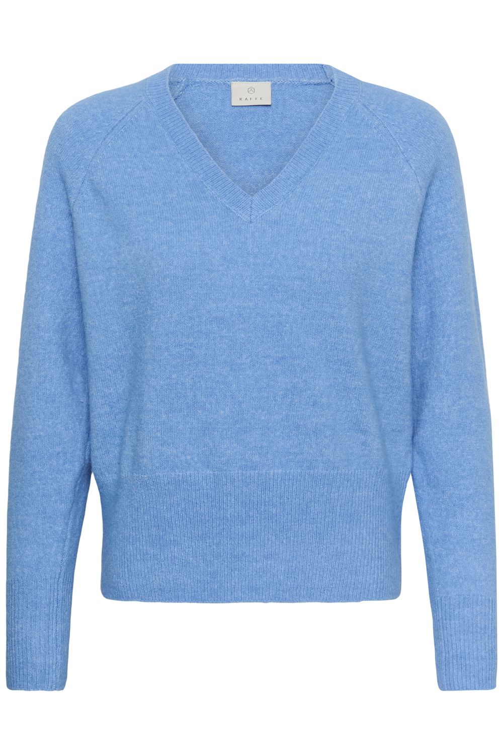 Kaffe Pull manches longues bleu azur col V 10510521