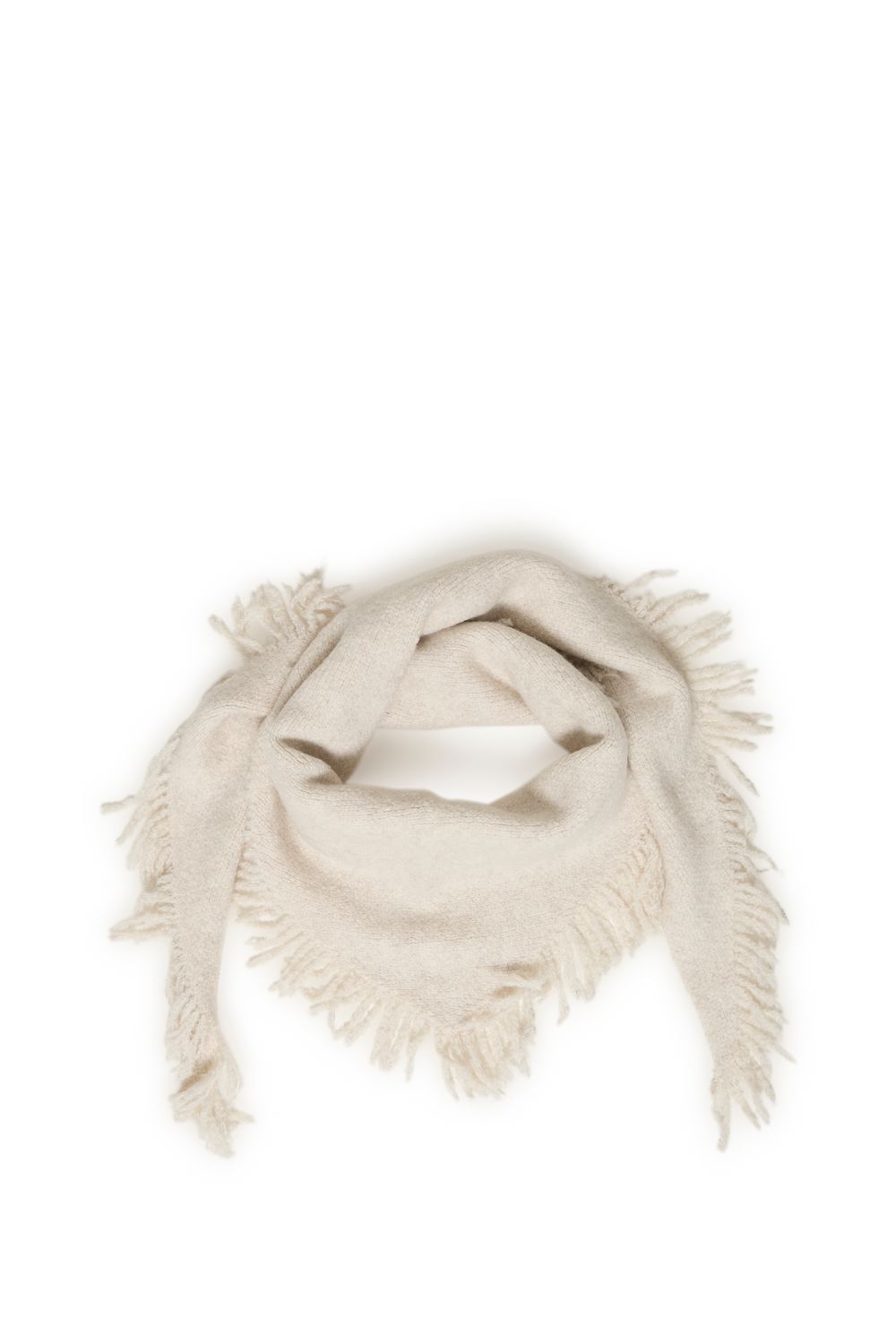 ICHI Foulard en triangle mélange avoine avec fronces 20126765