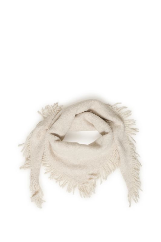 ICHI Foulard en triangle mélange avoine avec fronces 20126765