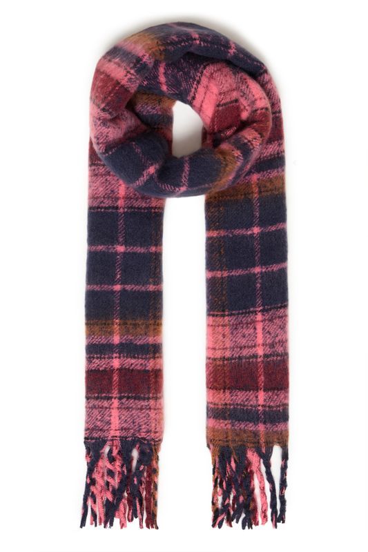 ICHI Foulard en rectangle rose, bordeaux et bleu marin 20126977