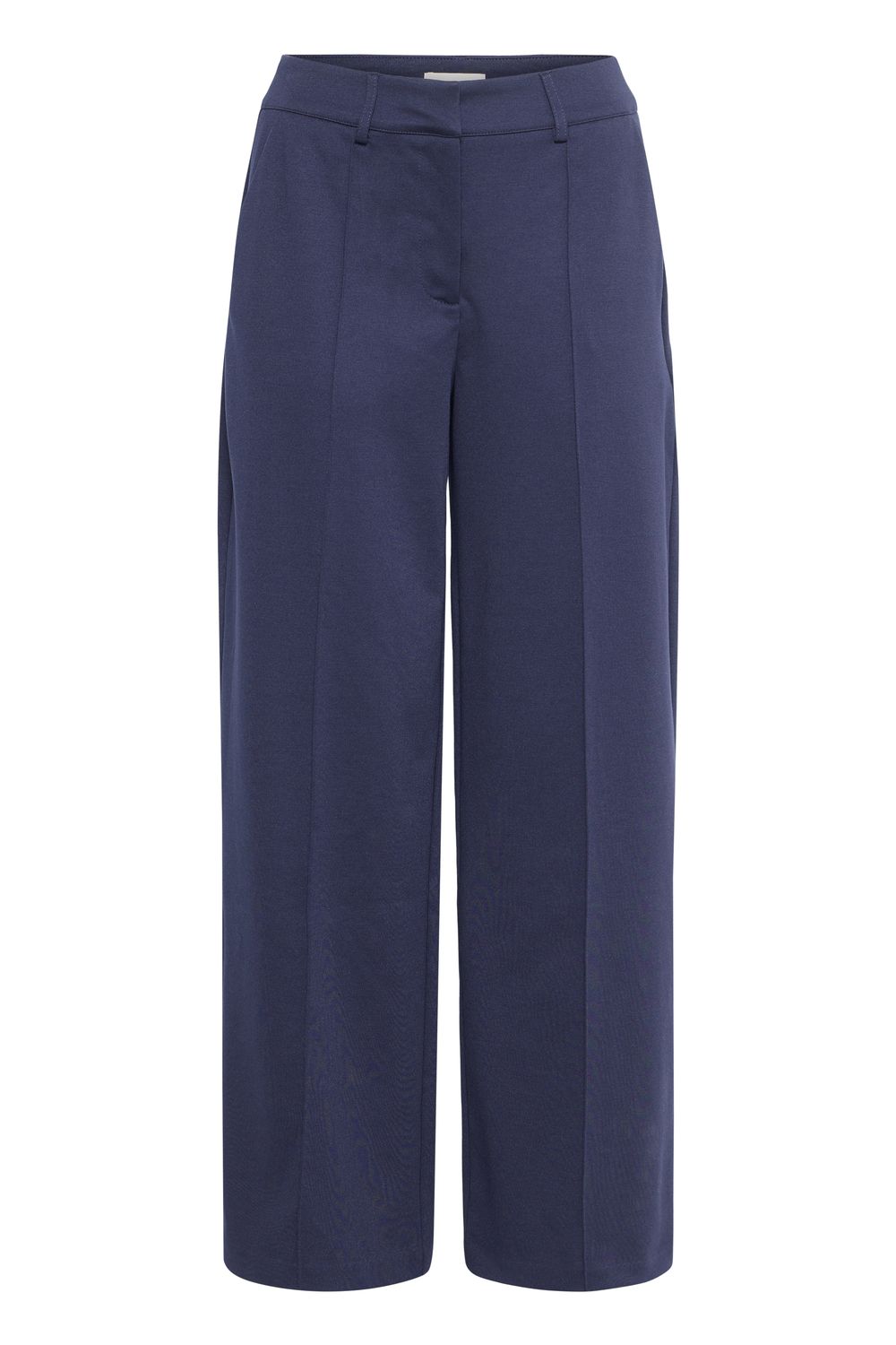 ICHI Pantalon Kate bleu marin fluide et jambes larges 20116768