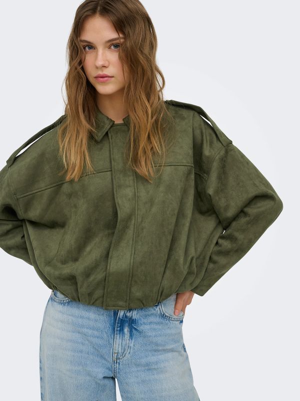 Only Manteau bomber élastique à la taille kaki 15381024