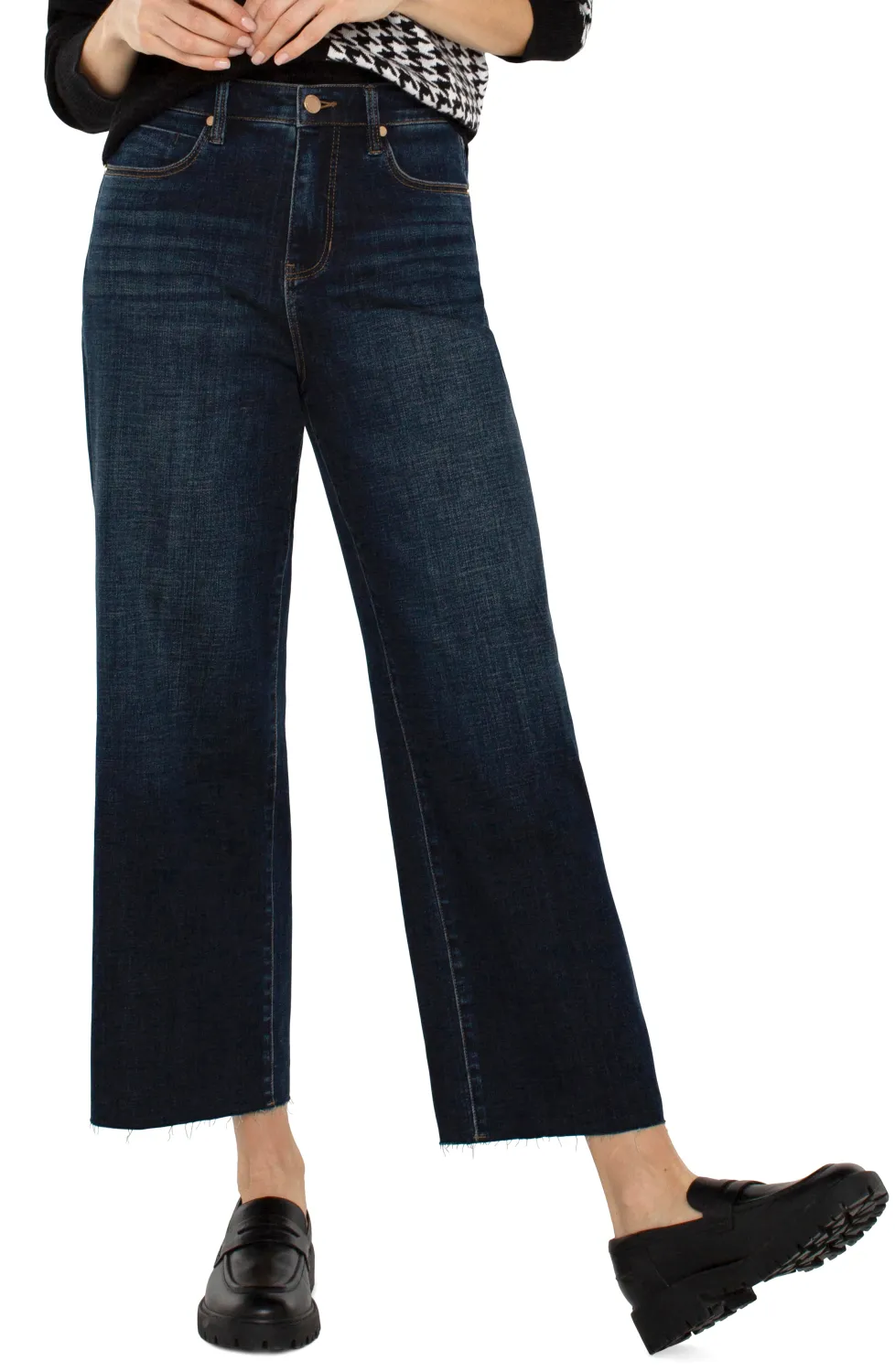 Liverpool Jeans crop 7/8 bleu foncé jambes larges LM4454CH4