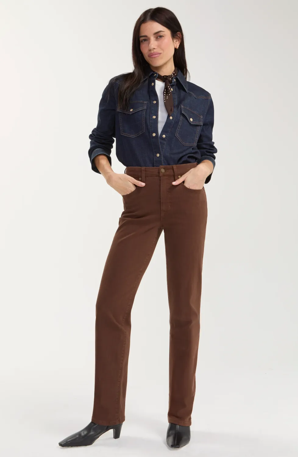 Liverpool Jeans Kennedy brun cacao jambes droites LM3176WF