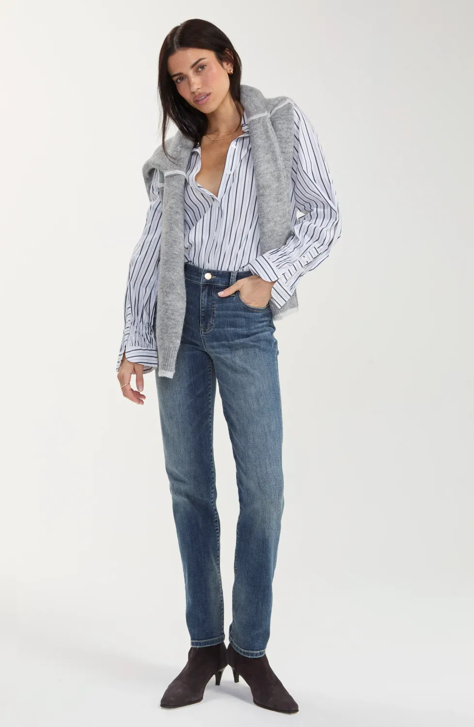 Liverpool Jeans Kennedy bleu moyen jambes droites LM3117F17