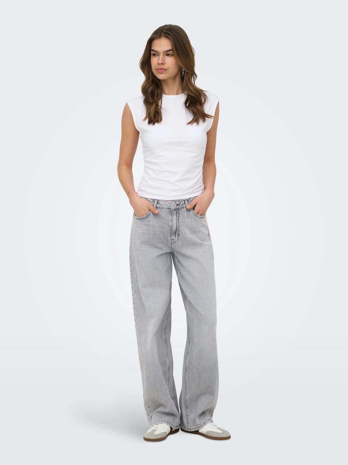 Only Jeans gris jambes larges 15378071