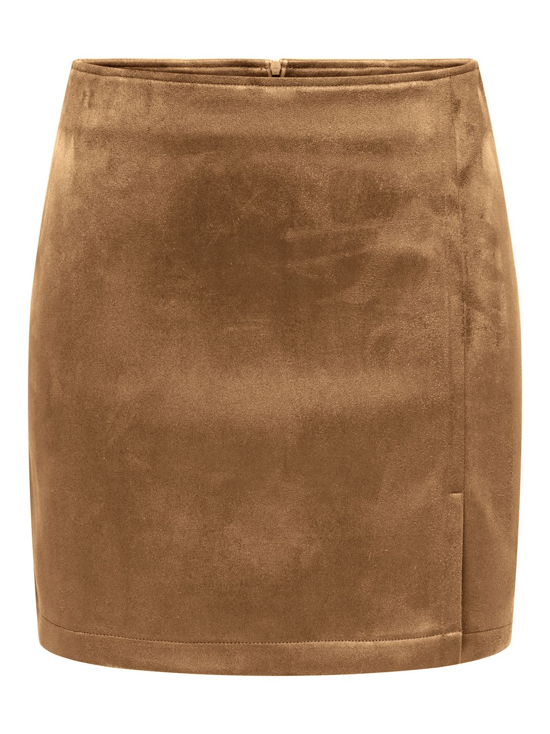 Only Jupe en faux suède cognac avec légère ouverture au bas 15373315