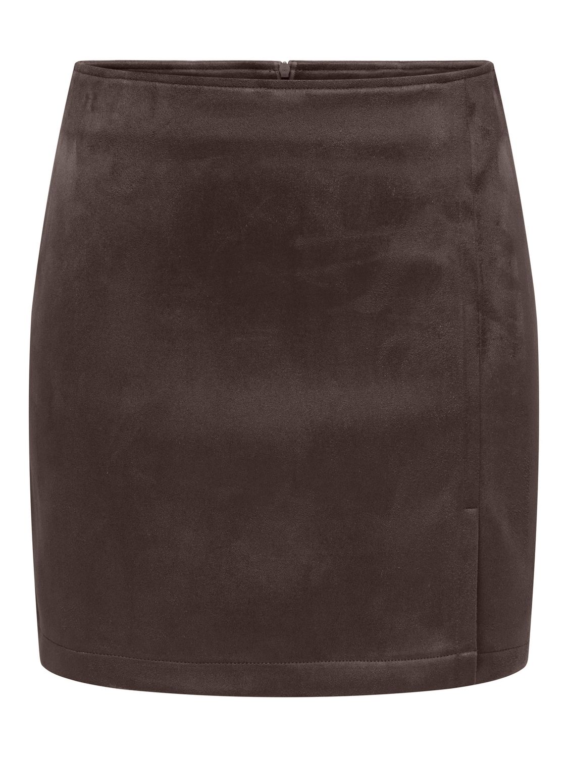 Only Jupe en faux suède coffee bean avec une légère ouverture au bas 15373315