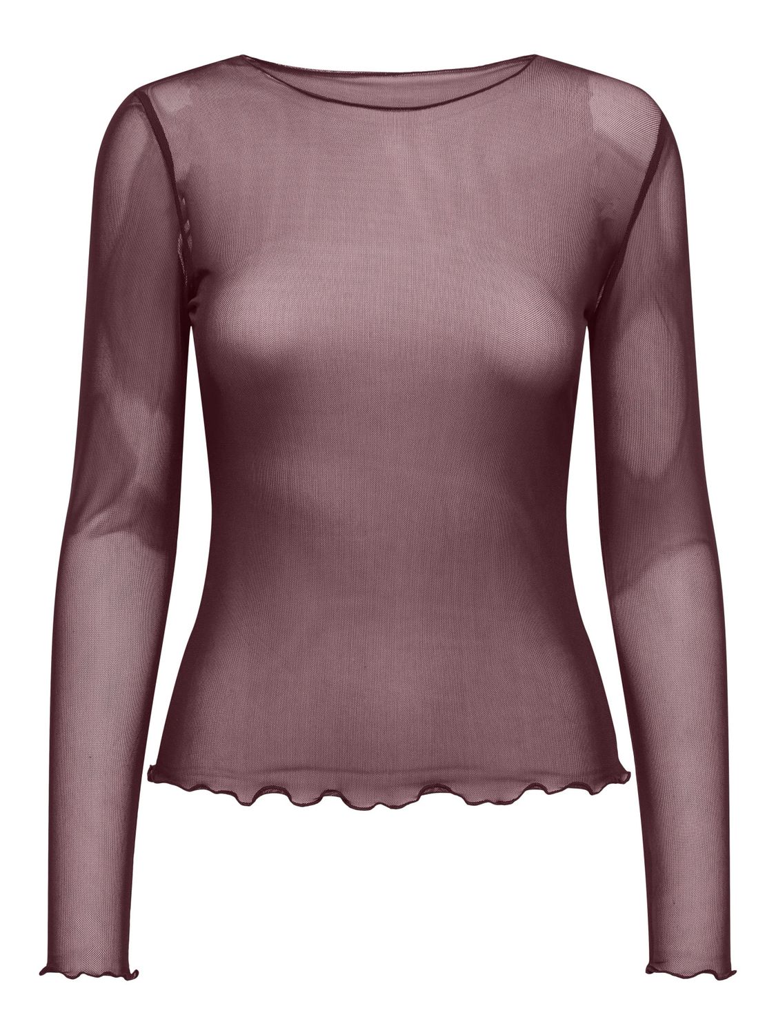 JDY Mèche uni aubergine en transparence manches longues 15356004