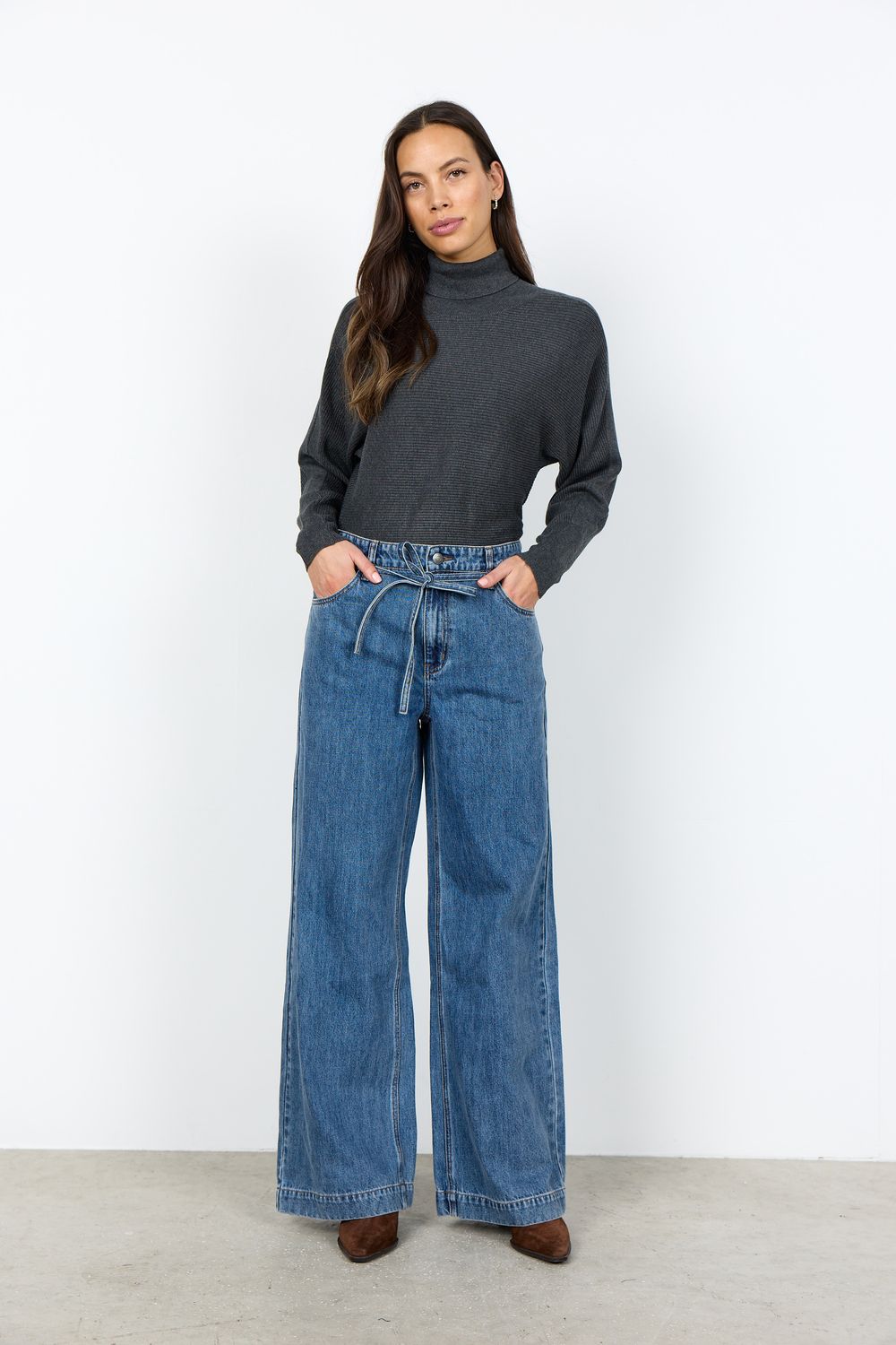 Soya Concept Jeans bleu moyen jambes larges avec ceinture amovible 41945