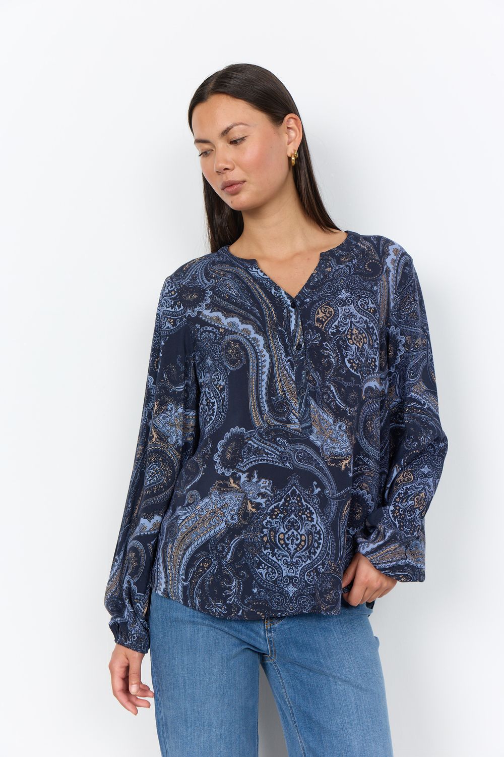 Soya Concept Blouse bleu marine à motif paisley 41974