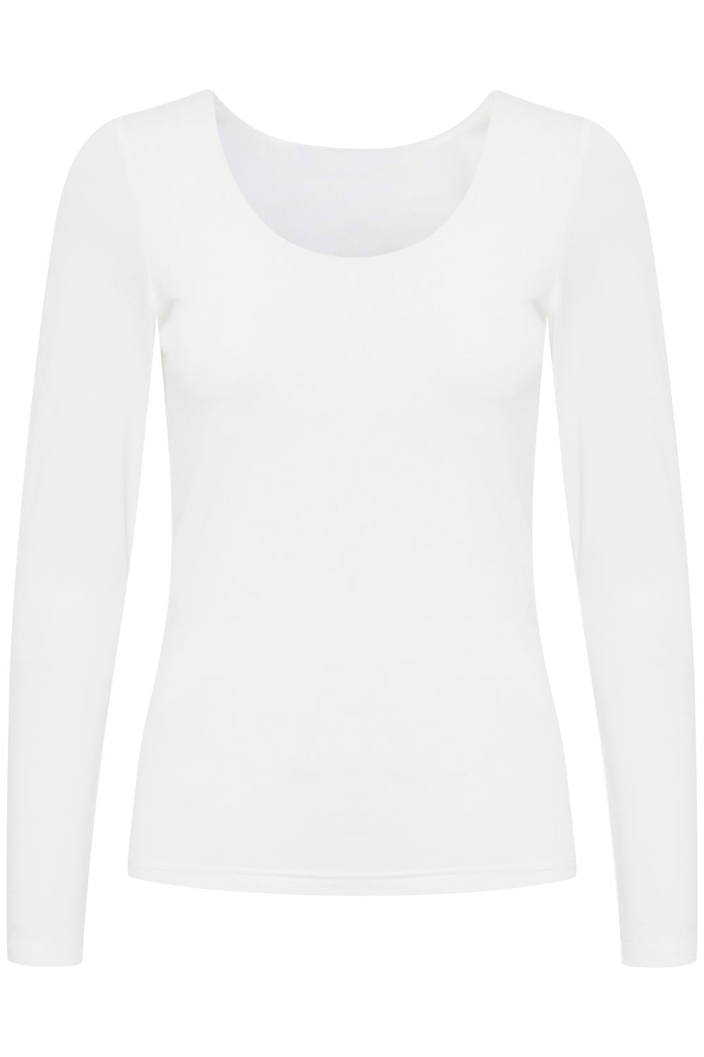 ICHI Chandail de base double sens manches longues blanc 20122722