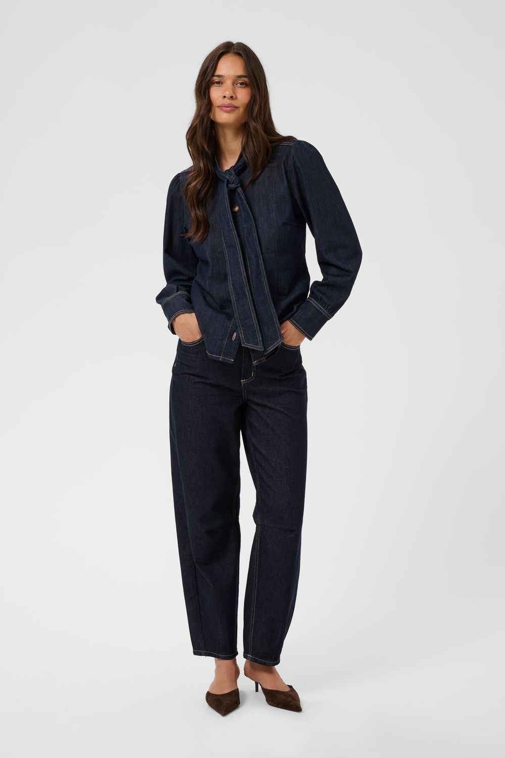 Kaffe Jeans bleu foncé jambes droites 10512051