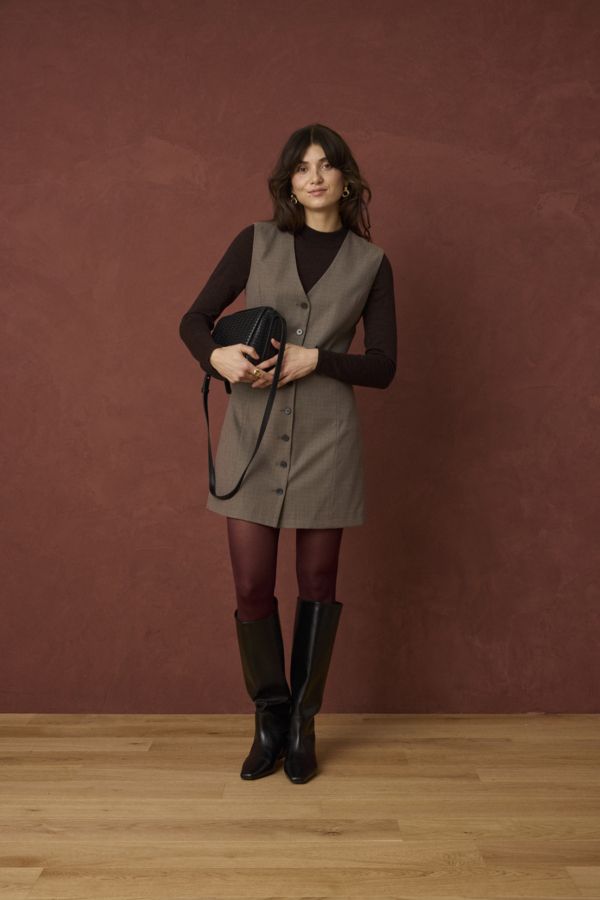 Fransa Robe jumper boutonnée Driftwood Melange 20618444