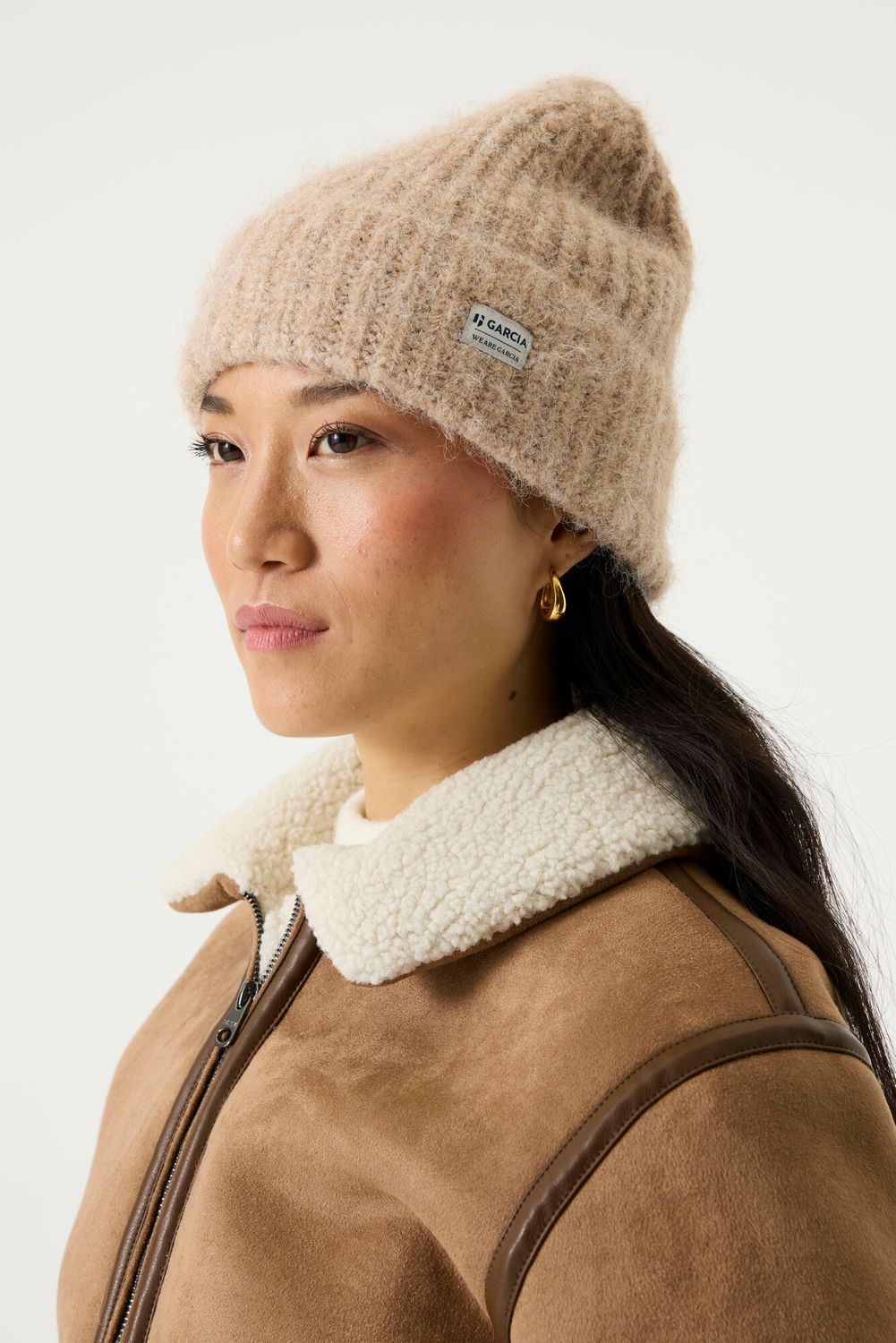 Garcia Tuque lainage Beige mélange U260130