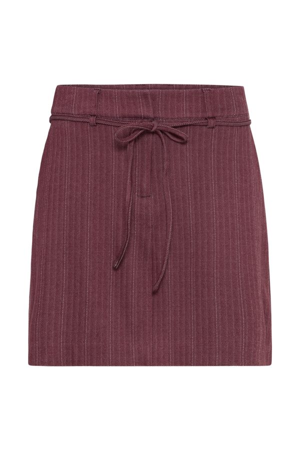 Ichi Jupe courte bourgogne avec ceinture fines rayures 20126822