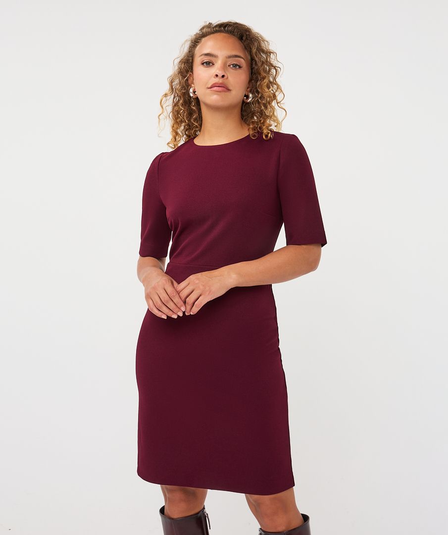 Esqualo Robe bordeau col rond manches courtes 2605528