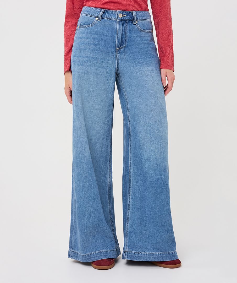 Esqualo Jeans trousers wide leg bleu moyen 2612500