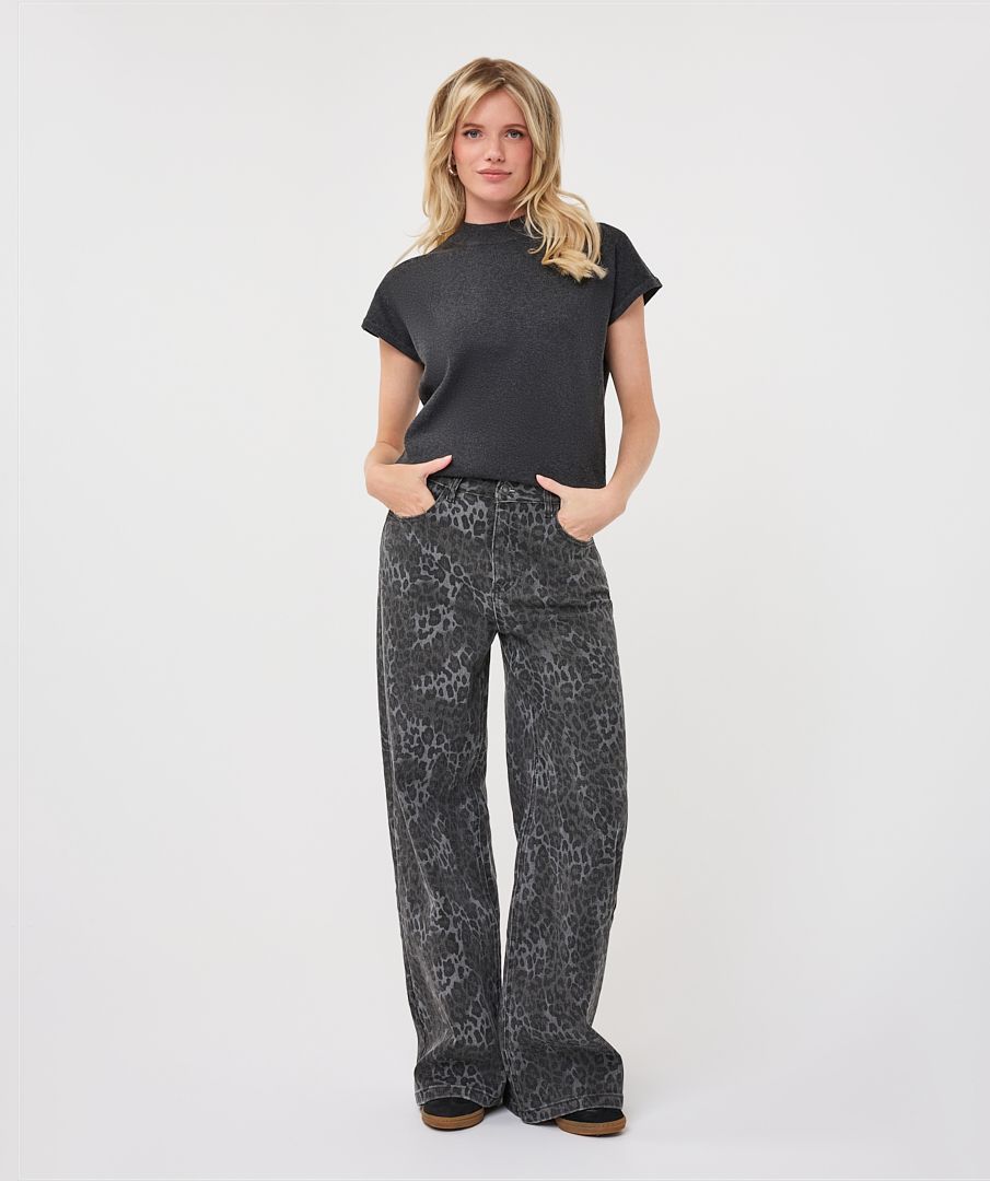 Esqualo Jeans motif léopard gris 2612509