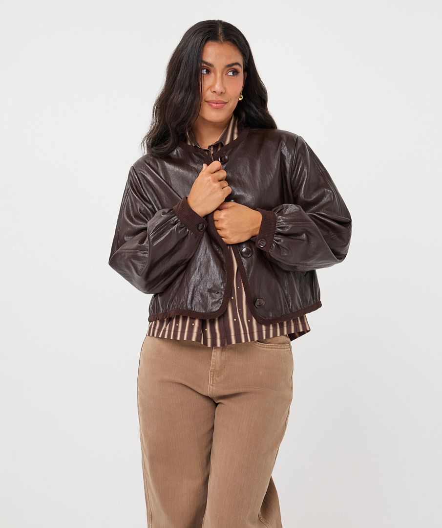 Esqualo Jacket faux cuir brun 2611512