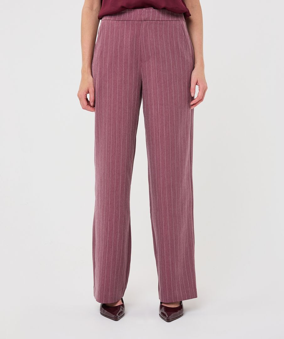 Esqualo Pantalon trousers jambes larges rayures Merlot 2610511