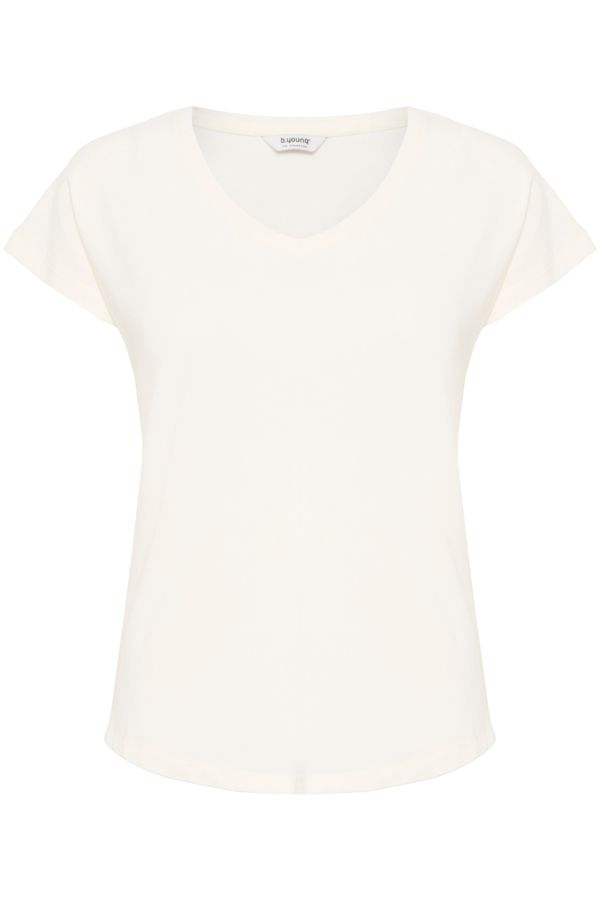 B.Young T-Shirt manches courtes col V offwhite 20816364