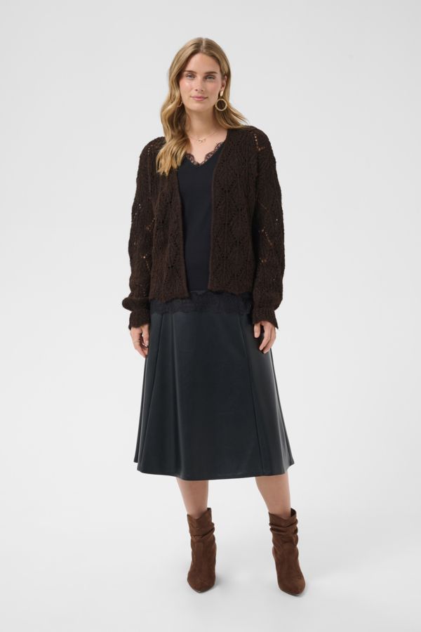 Cream Cardigan ouvert tricot manches longues Java Mélange 10615325