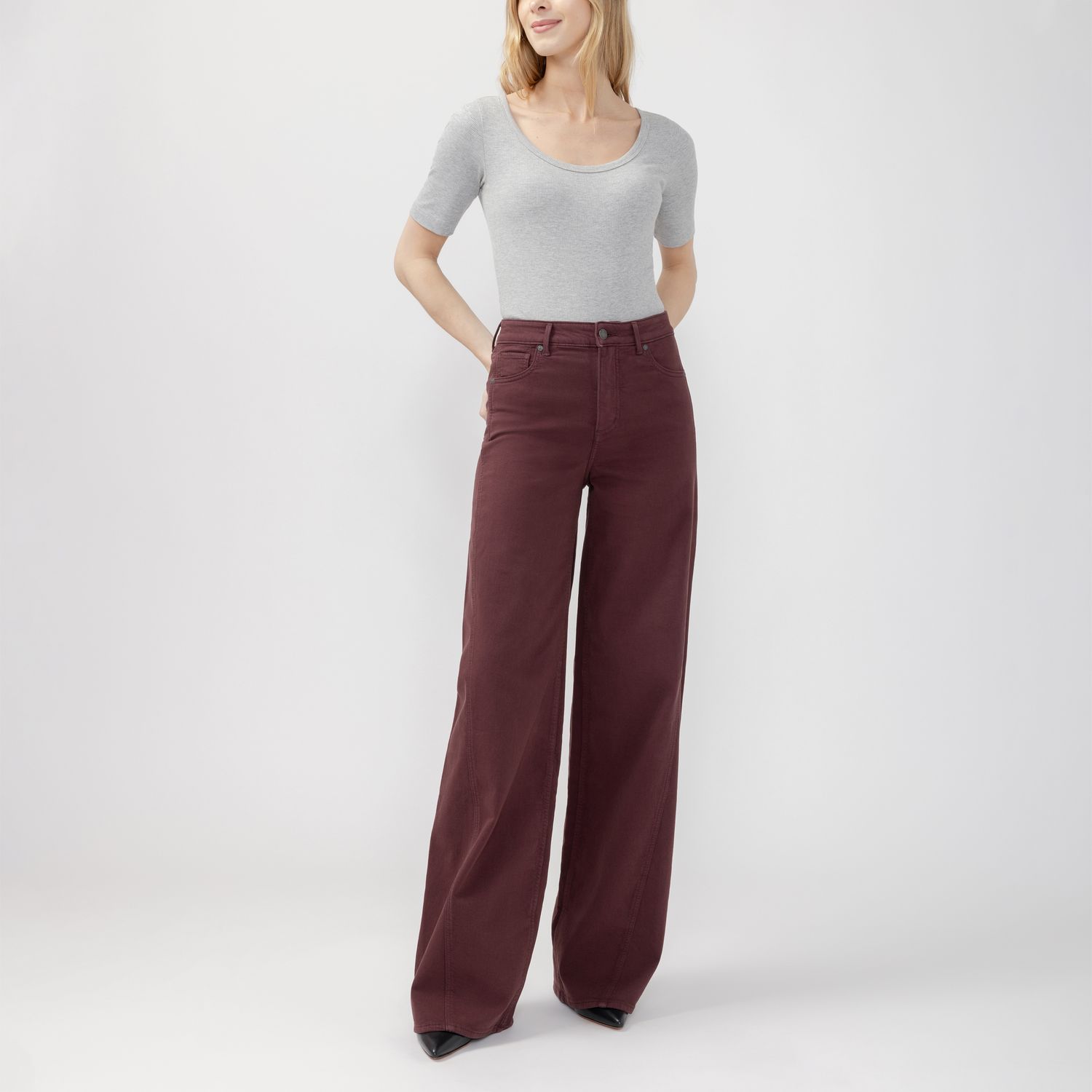 Silver Jeans Isbister Wide leg Merlot longueur 31 L14919LWC683