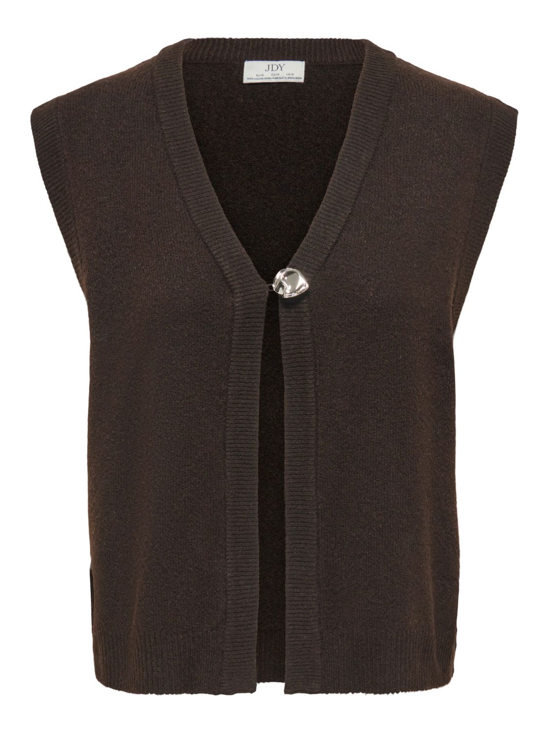 JDY Débardeur tricot brun bouton argent 15376600
