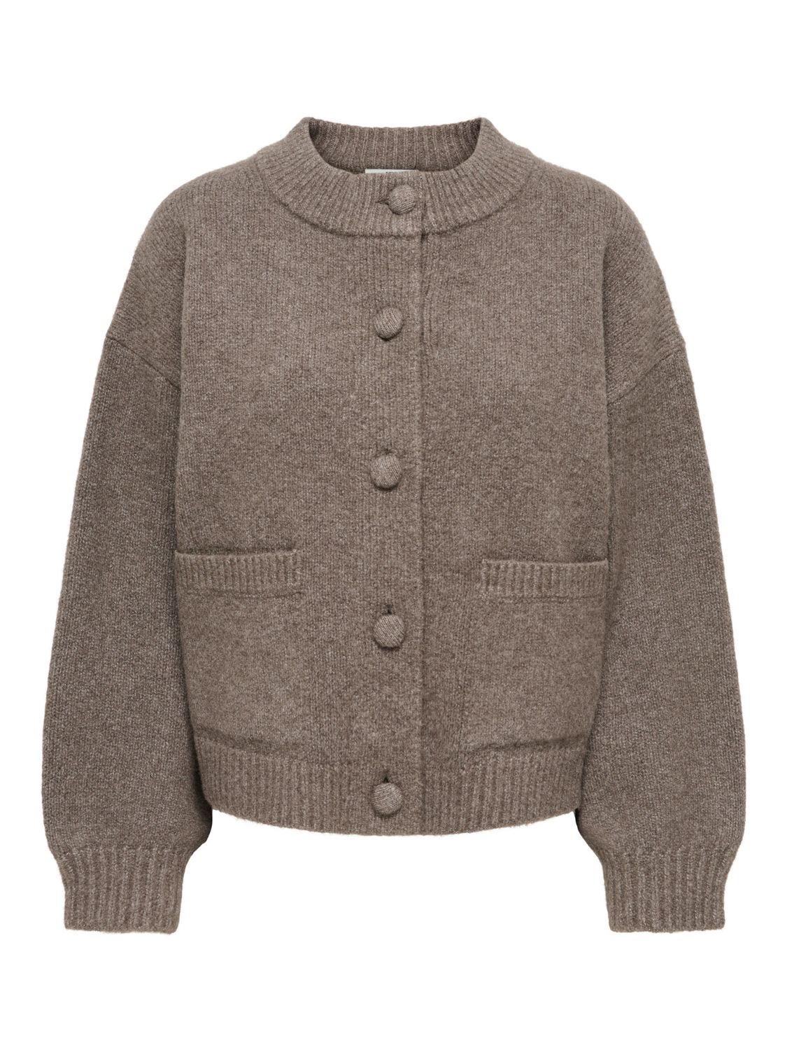 JDY Jacket Cardigan tricot bouton à l'avant avec poches taupe 15381530