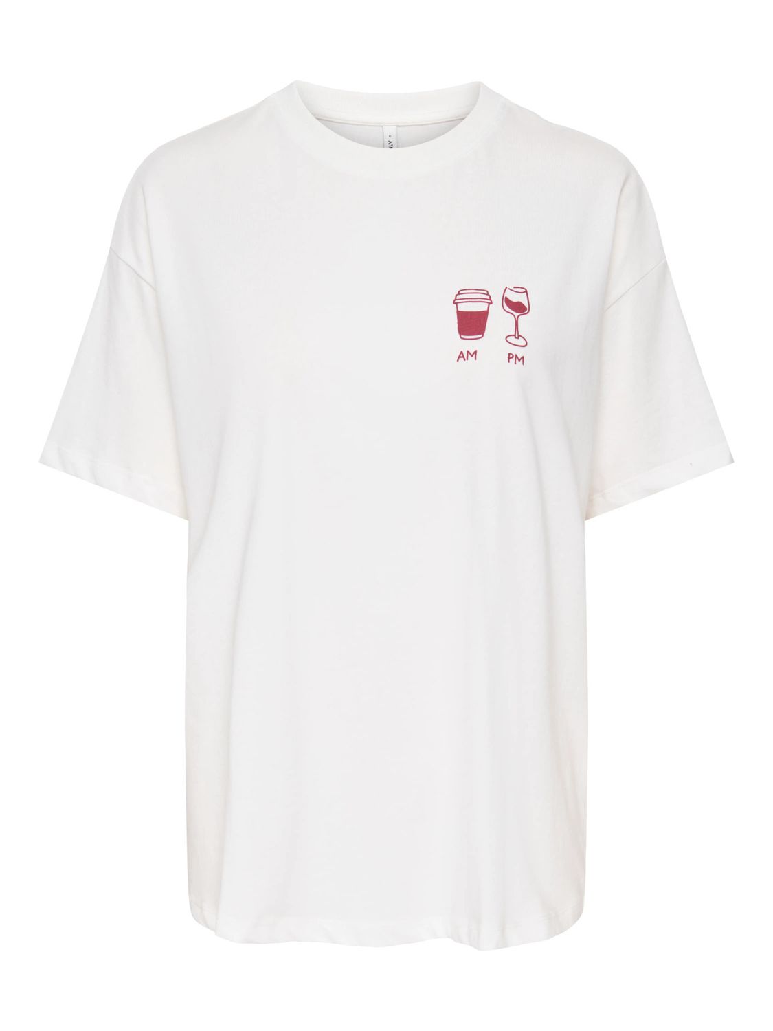 Only T-Shirt coupe ample offwhite imprimé wine&amp;coffee 15346761