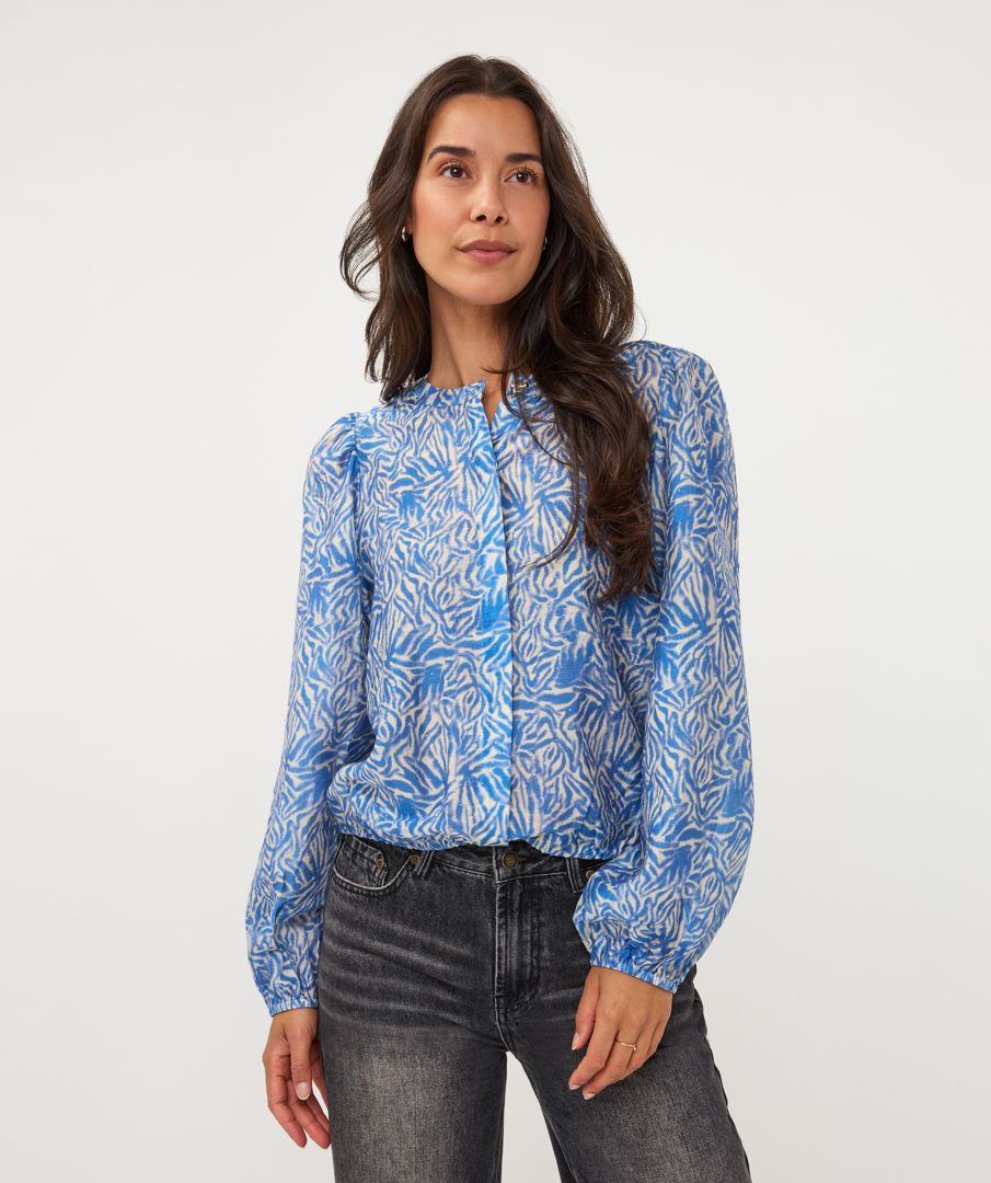 Esqualo Blouse Frozen sky avec brillance et manches bouffantes sur élastique 2610711