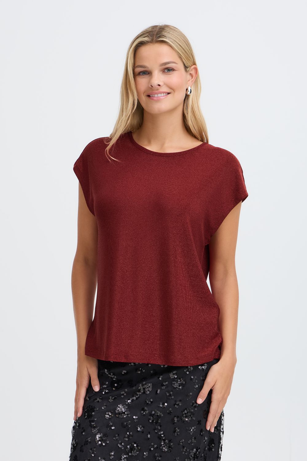 Fransa T-shirt rouge velvet tout en brillance 20618528
