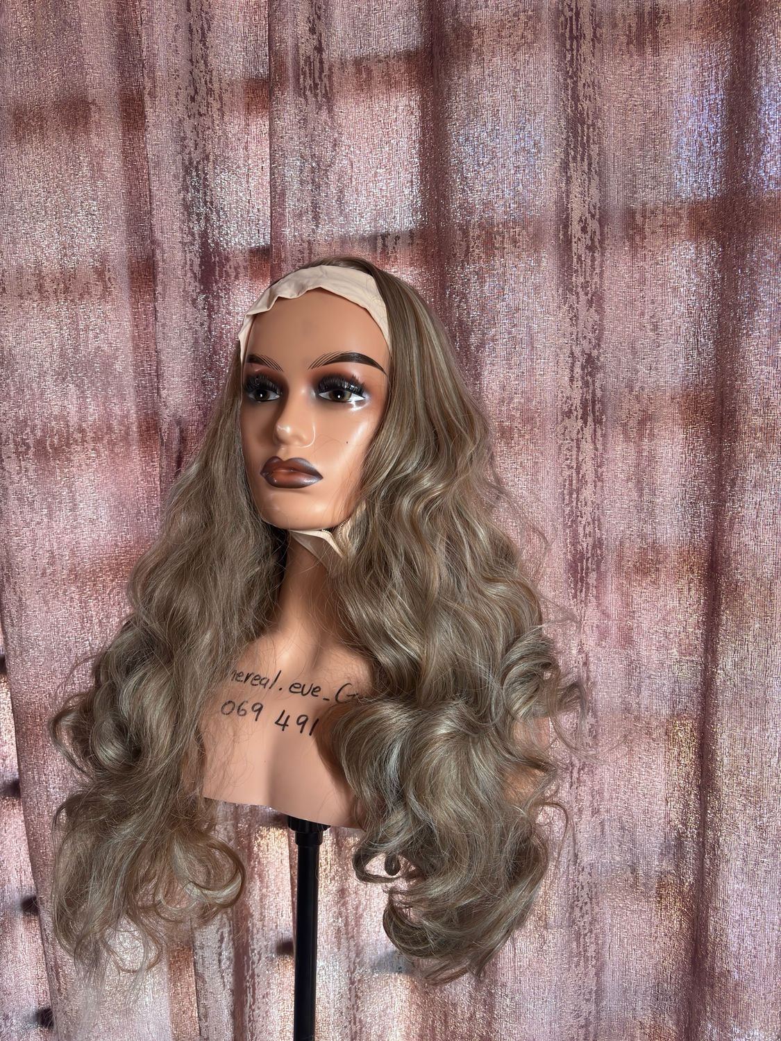 Ash Grey Blond Headband Wig
