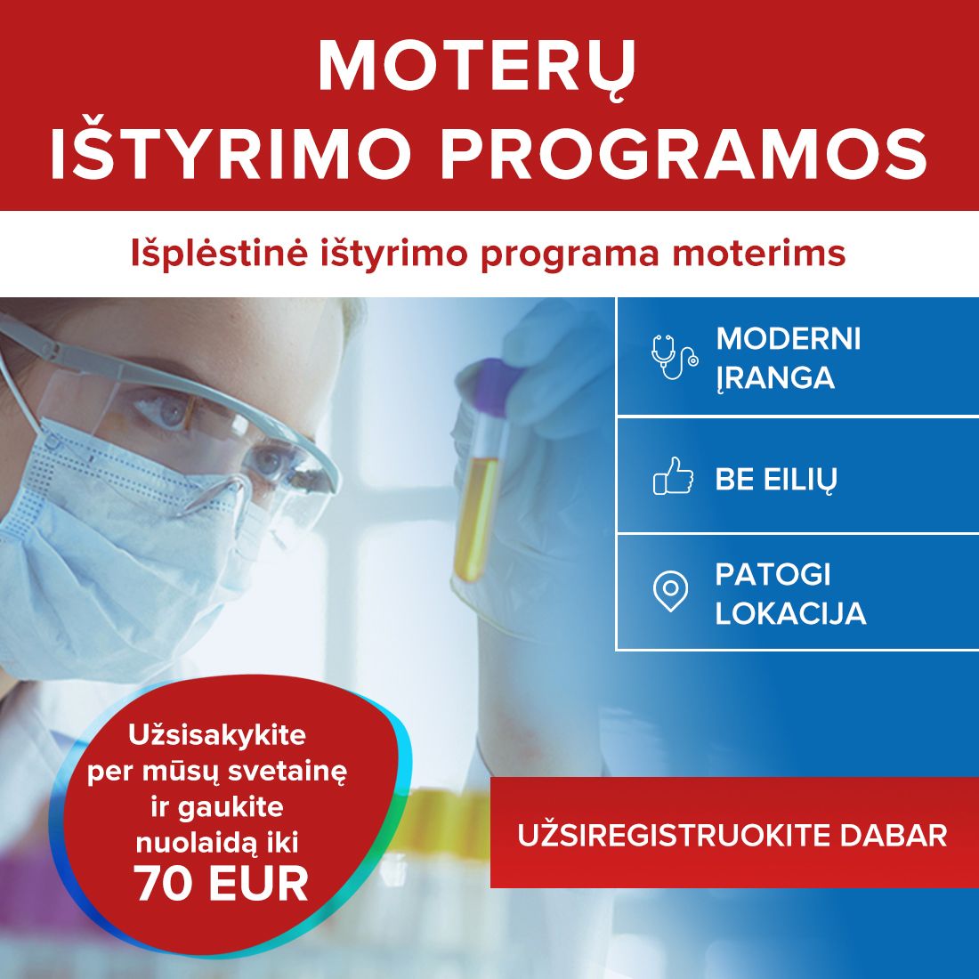 Išplėstinė ištyrimo programa moterims